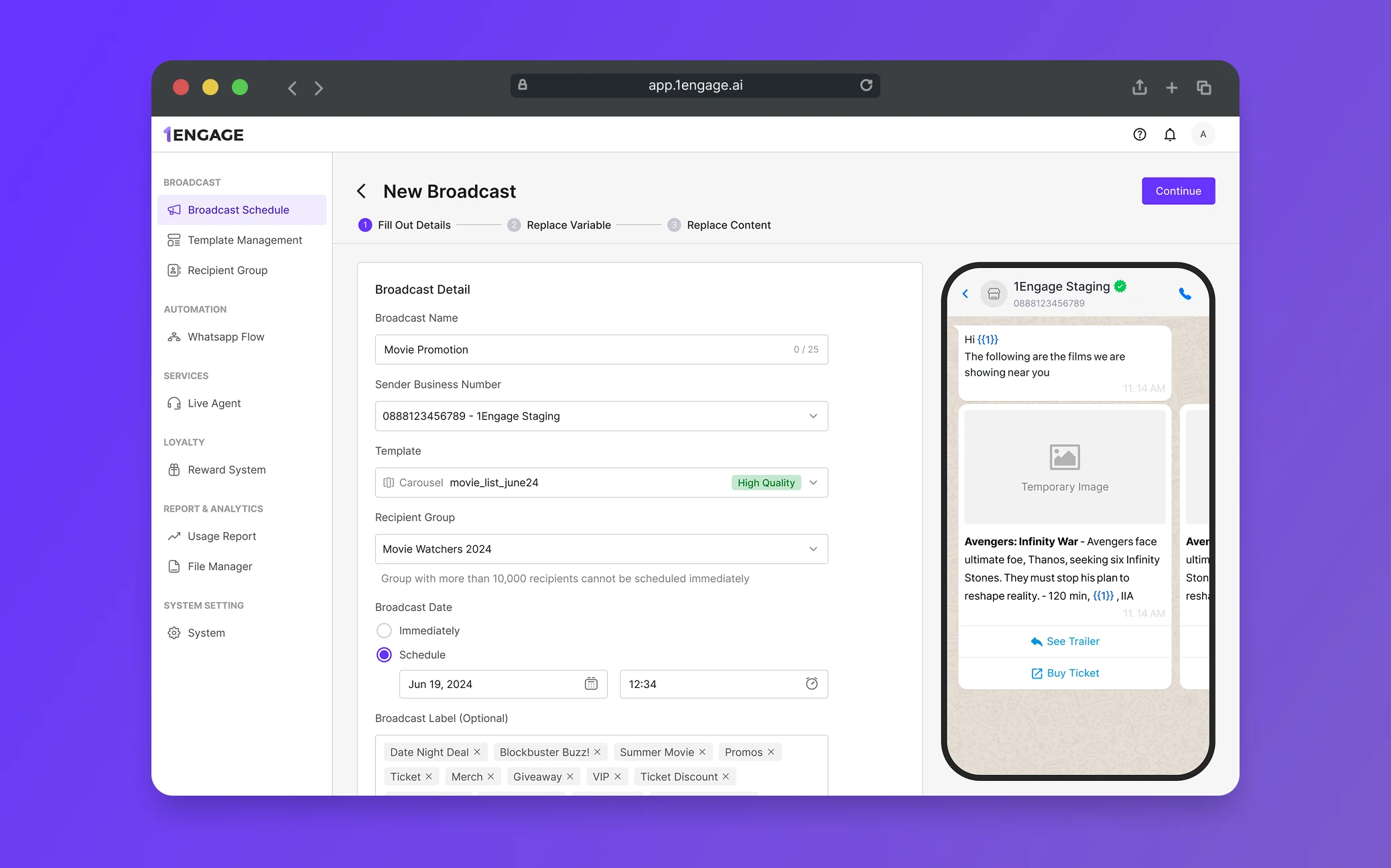 1Engage Platform screenshot