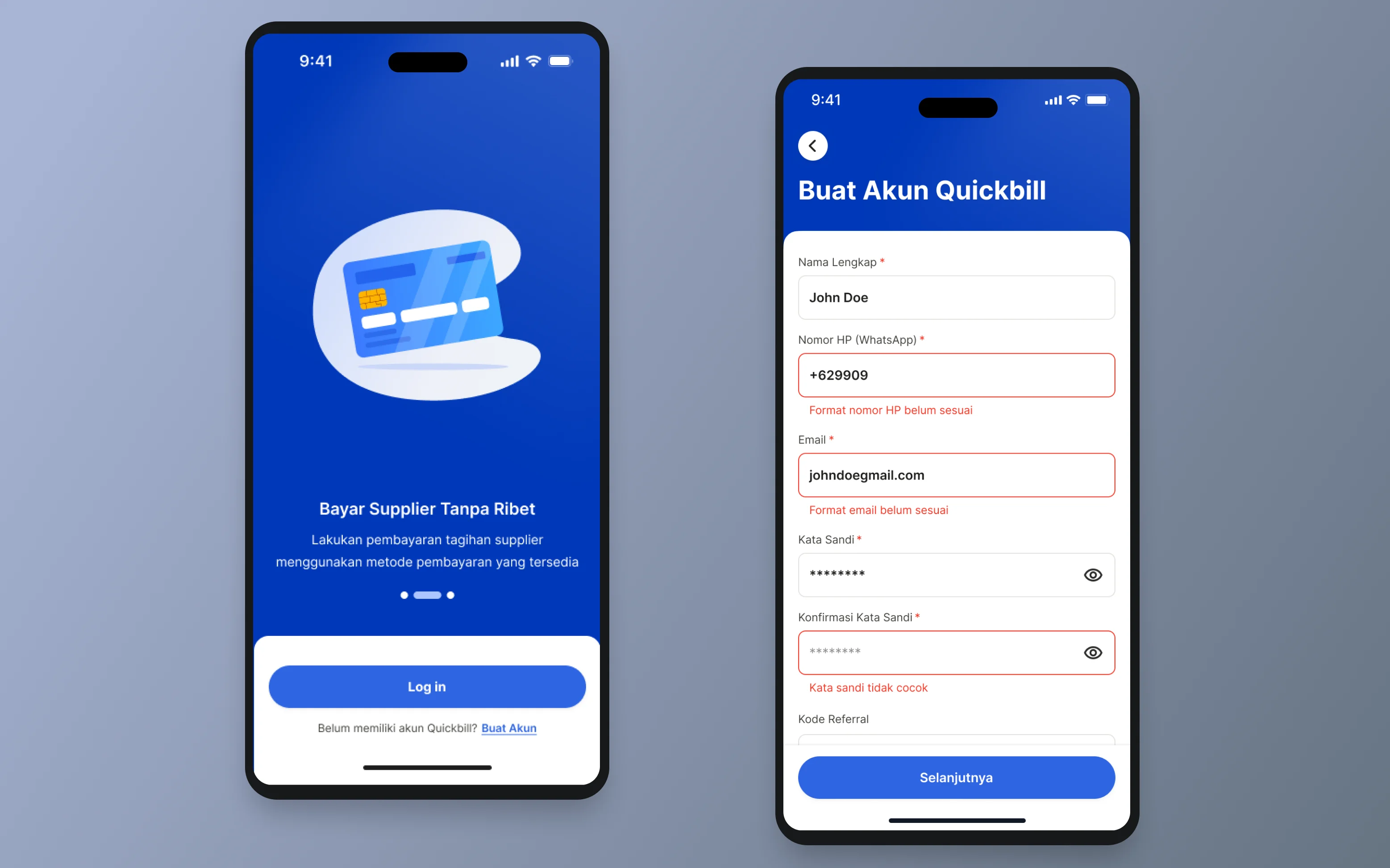 Quickbill Mobile screenshot